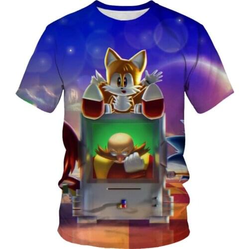 O-neck cartoon 3D printing fashion hip-hop male and female parent-child T-shirt factory direct sales outdoor sports custom shirt