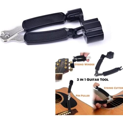 Integrated Bridge Pin Puller For Acoustic Instruments Pro Winder String Winder & Cutter Guitar Banjo Mandolin Tool