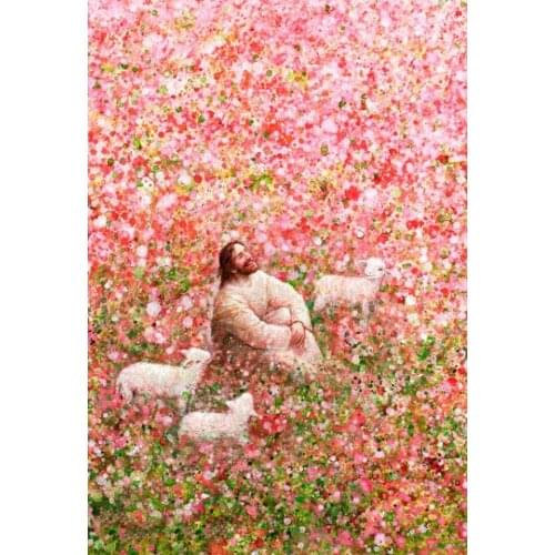 JMINE Div 5D christian jesus religious flower sheep Full Diamond Painting kits art Portrait 3D paint by diamonds