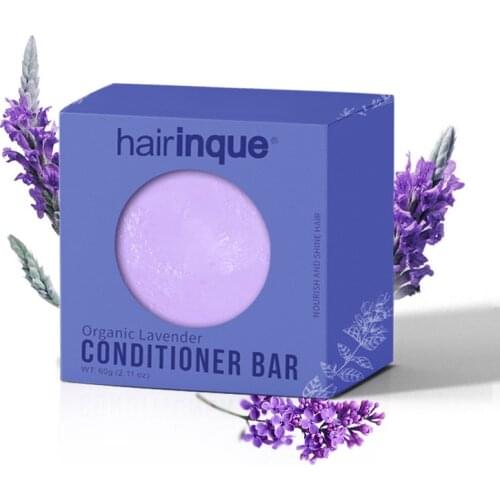 HAIRINQUE Organic handmade lavender conditioner bar solid hair conditioner soap nourish and make hair shine portable for travel