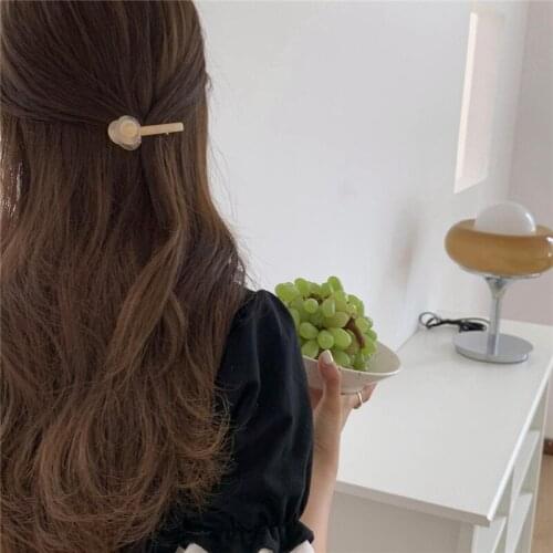 Korean Temperament Elegant Acetic Acid Flowers Hairpins Girl Sweet Bangs Clip Barrette Woman Versatile Hairpin Hair Accessories