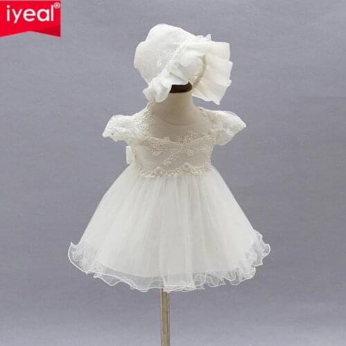 IYEAL Summer Girl Dresses 1 year Birthday Princess Baby Girl Dress Infant Christening Baptism Dress for Newborn Vestido Infantil