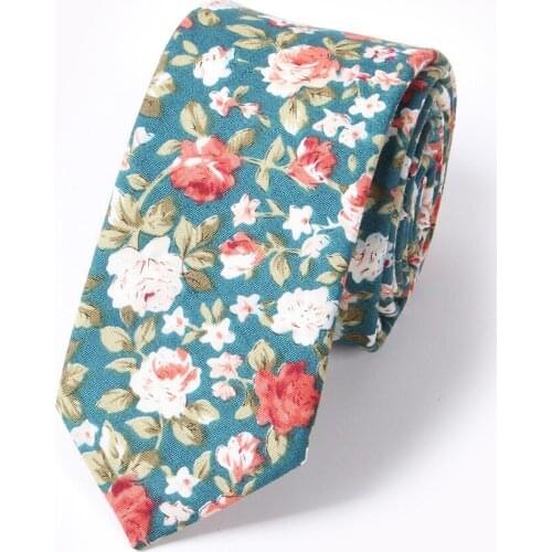 Linbaiway 6cm Floral Printed Neck Tie for Wedding Dress Cotton Jacquard Bowknot Ties for Men Gravatas Slim Necktie Custom Logo