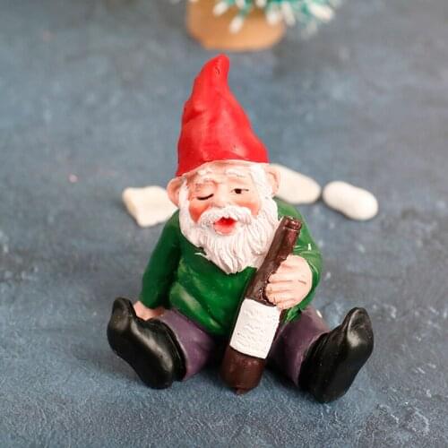 Mini Garden Gnome Figurine Fairy Garden Miniature Gnomes Elf Figure Garden Dwarf