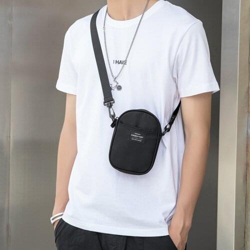 YoReAi New Mens Trendy Japanese Shoulder Bags Leisure Crossbody Bag Mobile Phone Small Square Handbag Fanny Fitness Purse