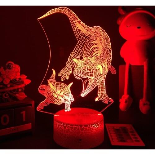 3D Dinosaur Nightlight For Baby Sleep Lighting Rajasaurus Figure Kids Child Bedroom Decor Birthday Gifts Bedside Lamp
