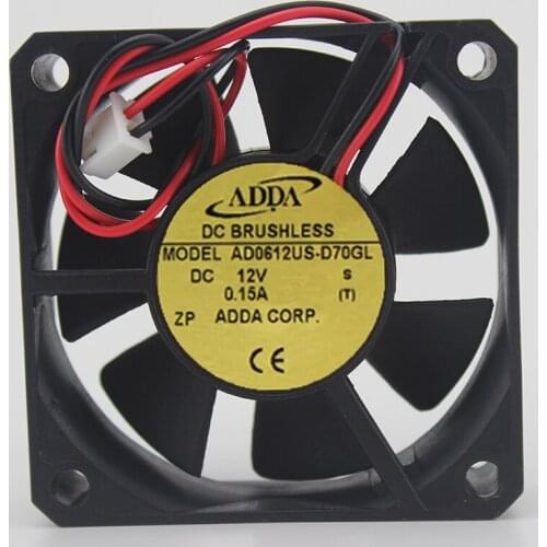Original FOR ADDA AD0612US-D70GL DC 12V 0.15A 60x60x15mm 6015 2Lines Computer cooling fan
