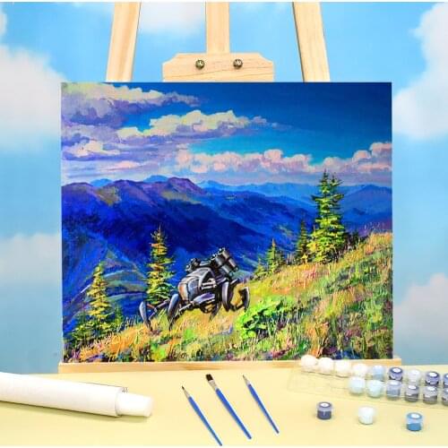 Landscape On The Mountain Valley Coloring By Numbers Painting Package Oil Paints 50*70 Picture By Numbers Photo Handicraft