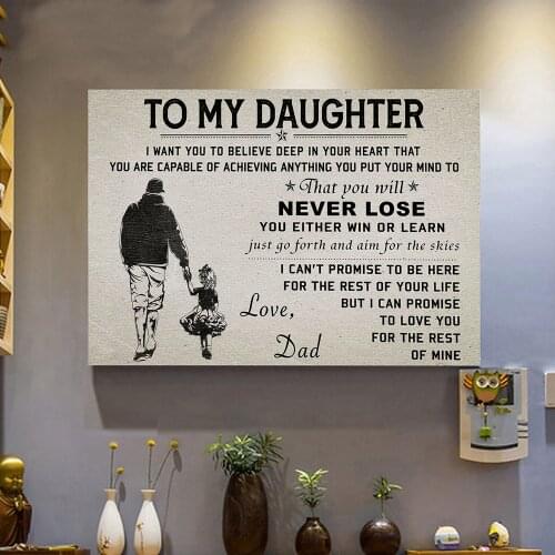 To My Son Daughter Canvas Poster I Want You To Believe Deep In Your Heart Quote Painting Nursery Kidroom Wall Prints Retro Decor