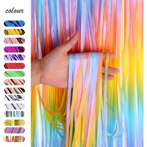 Party Favors Wedding Decoration Party Supplies Rain Tinsel Foil Curtain Birthday Party Wall Drapes Photo Zone Backdrop
