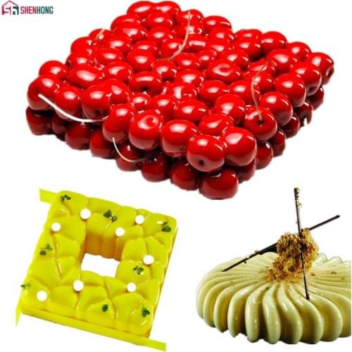 SHENHONG 3PCS/SET Art Silicone 3D Cherry Cake Mold For Baking Mousse Chocolate Sponge Moulds Pans Cake Decorating Tools