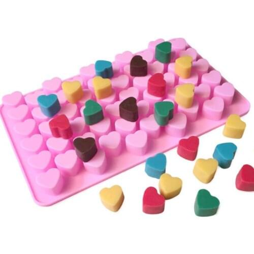 Silicone Heart Shape Chocolate Mold Gummy Candy Maker Ice Tray Jelly Moulds Kitchen Dessert cake bakeware baking tool pink