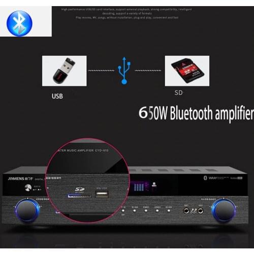 KYYSLB 650W 750W 220V H-8002 4.0 Bluetooth Amplifier HD Loss Home Theater 5.1 Channel Digital Amplifier Kara OK Fiber Coaxial