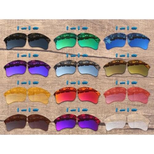 Vonxyz 20+ Color Choices Polarized Replacement Lenses & Sky Blue Nose Pads for-Oakley Flak Jacket XLJ Frame