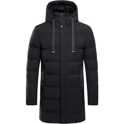 Winter Jacket Coat Men Hooded Thick Warm Cotton-Padded Jacket Male Fashion Casual Long Parka Coat