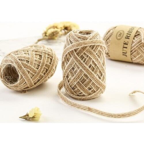 0.5CMX5Meters/Roll Handmade Khaki Linen Rope DIY Craft Wedding Cake Gift Box Wrap Knitting Linen Home Decoration Accessories