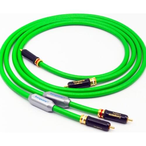 1 Pair Silver-plated Audio Cable Frosted Dual-core 7N Single Crystal Copper Rca Cable