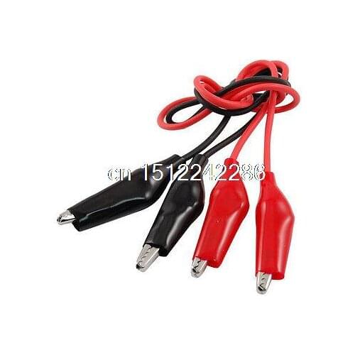 2 Pcs Insulating Alligator Clip Test Lead Cable Black Red 40cm for Multimeter
