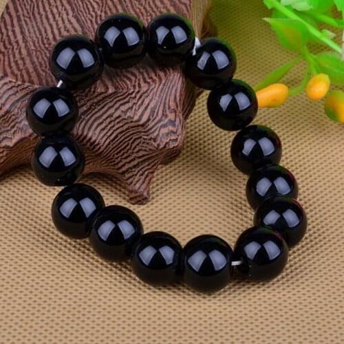 2019 hot fashion Natural stone bracelet Obsidian bracelet with classic black glass for mens for best friends gift