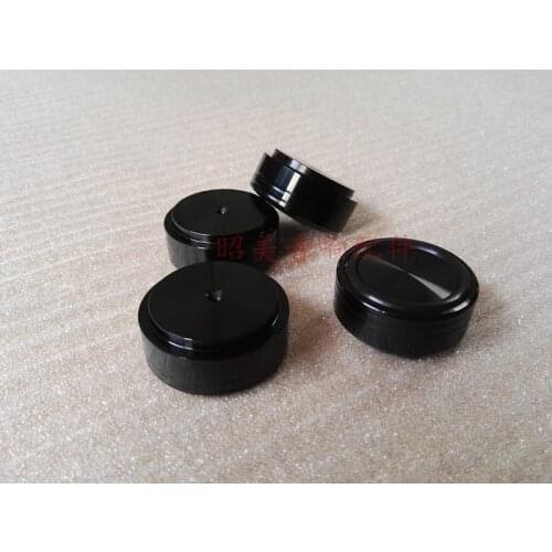 4pcs 39 x 17mm Aluminum Audio Amplifier Speaker Feet Spikes Black / Silver Ring Machine Mats Pads