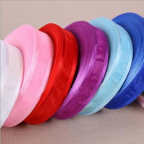 5Rolls 25mm Width 45Meters/Roll Chiffon Ribbon Wire Wedding Party Home Decoration Gift New Year Christmas DIY Material Supplies