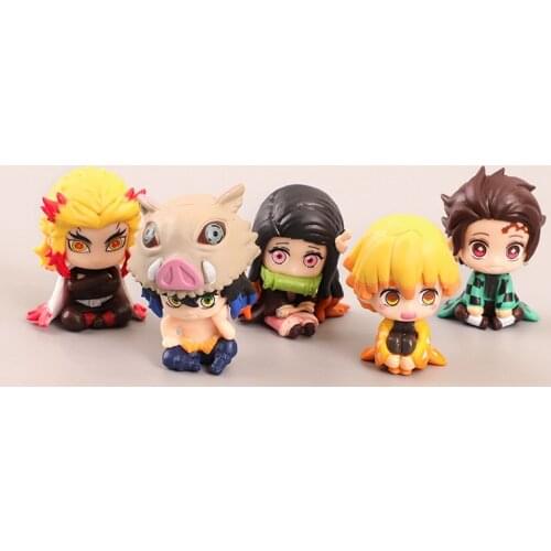 5pcs/lot Anime Demon Slayer:Kimetsu No Yaiba Kamado Cute PVC Action Figure Toys