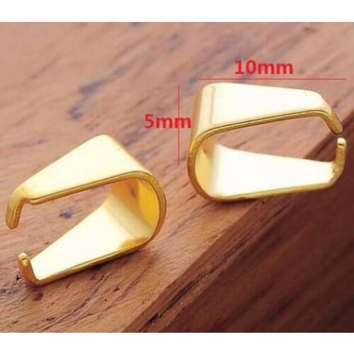 50pcs Stainless Steel Gold Plated Pendant Clasps Jewelry Findings Pinch Clip Bail Pendant DIY For Connectors Accessories