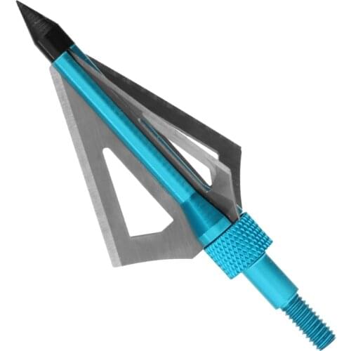 6 pcs Archery Hunting Broadheads 100 Grain 3 Blade Broad Screw Tips Arrow Heads