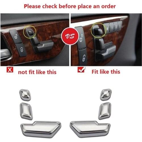 Accessories Chrome Seat Adjust Button Switch Cover For Mercedes Benz W204 W205 W212 W218 X204 X166 C E GLK GL ML Class GL450