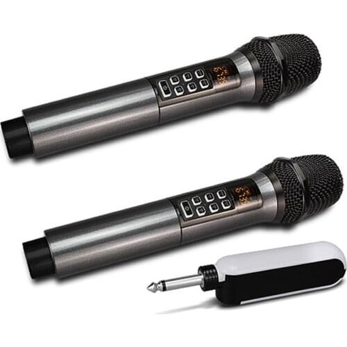 Wireless Microphone, Rechargeable Cordless Microphone Karaoke Wireless Mic Dynamic UHF Handheld with Receiver
