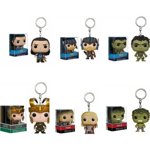 Super hero Thor hulk Thanos Loki Superman Arrow Aquaman KeyChain Accessories figures model toy gifts Collection
