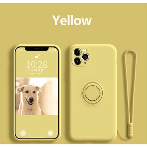 Phone Case For Huawei Honor Mate Nova P20 P30 20 30 6 7I 5T 5I V30 Pro Lite SE 2019 Liquid Silicon Anti Fall Ring Holder Cover