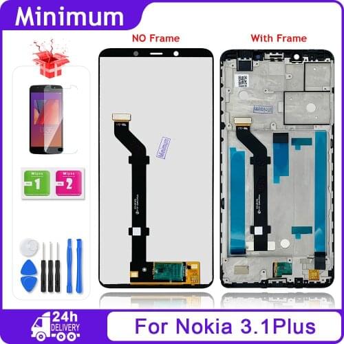 For Nokia 3.1 Plus TA-1118 TA-1117 TA-1113 TA-1115 6.0" LCD Display + Touch Screen Digitizer Assembly Tested Replacement Parts