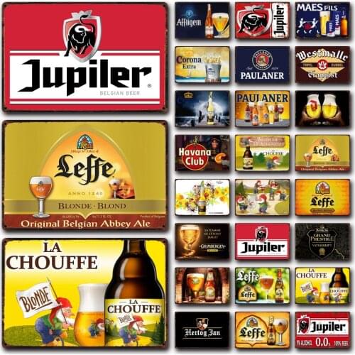 [ Kelly66 ] Havana Club Jupiler Leffe Grimbergen Corona Belgian Beer Tin Art Metal Sign Home Decor Painting 20*30 CM Size Dy184
