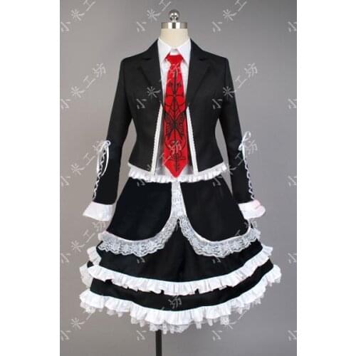 Amine Danganronpa Celestia Ludenberg Cosplay Costume Uniform Long Sleeve Top Short Dress Halloween Carnival Costume