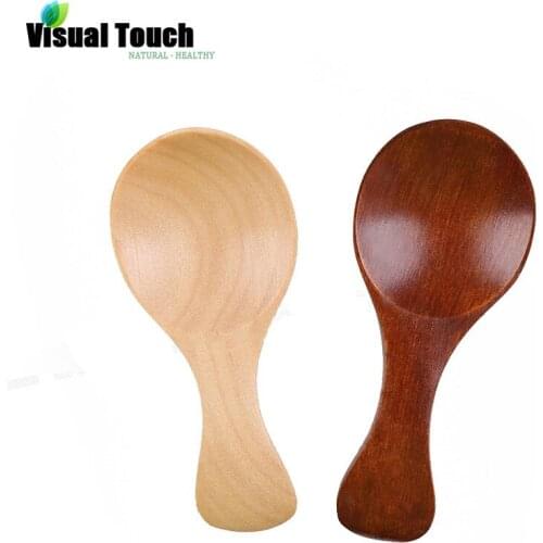 Visual Touch 4pcs 8cm Small Mini Wooden Baby Feeding Spoon Children Training Dishes Kids Spice Flatware Tableware Dinnerware