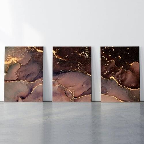 Set of 3 Luxury Abstract Fluid Marble Art Canvas Wall Art Prints Canvas Paintings Wall Posters and Pictures Bedroom Home Decor