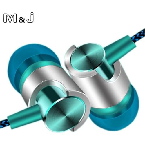 M&J In-Ear Earphone For iPhone 6 5 Xiaomi Hands free Earbud With Mic Bass Earbuds Stereo Earphone For Samsung Earpiece