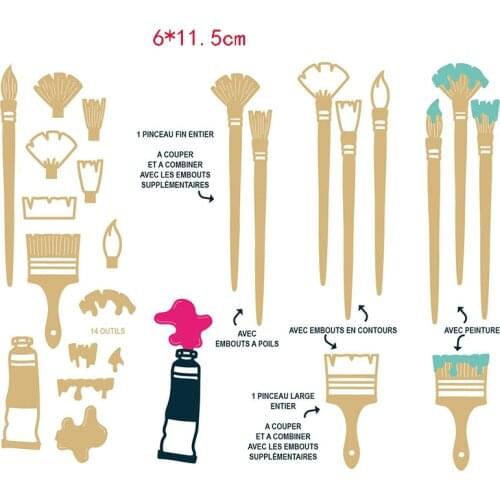 CH 2021 New Arrival Brushes Metal Cutting Die Stencil For Scrapbooking Photo Album Decoration Embossing Paper Card Craft