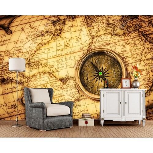 Papel de parede vintage compass ancient world map 3d wallpaper,living room tv sofa wall bedroom wall papers home decor bar mural