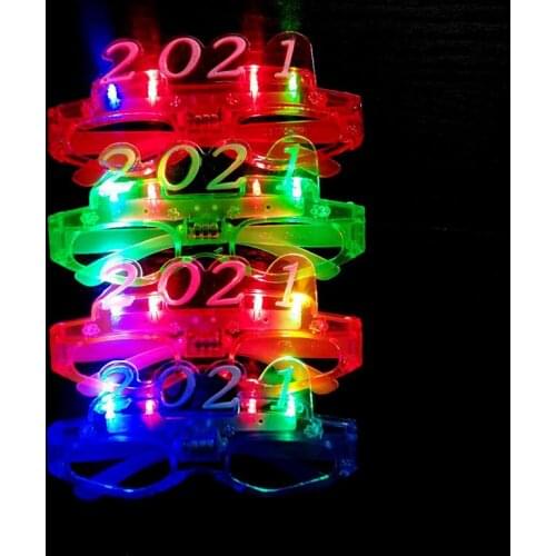 2021LED luminous glasses new year digital flashing glasses luminous HAPPY NUW YEAR glasses