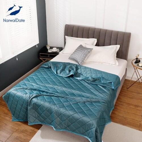 Ice Silk Cool Feeling Air Conditioner Quilt Solid Color Thin Summer Cool Quilt Washable Polyester Lunch Break Quilt DropShipping