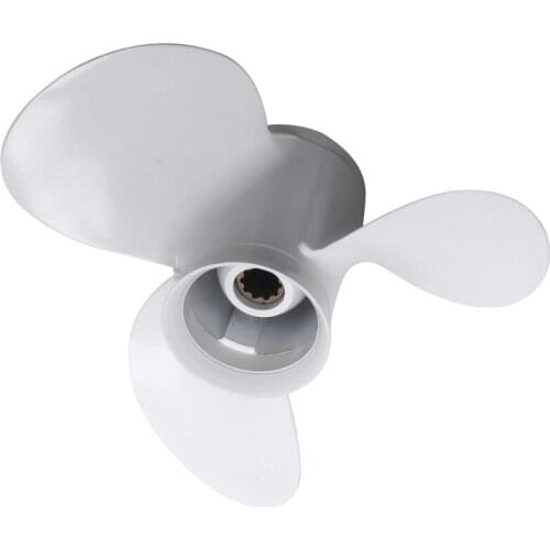 Marine Engine Outboard Propeller 664-45947-01-El 9 7/8 X 11 1/4 for Yamaha 20-30Hp Aluminum Alloy 3 Blade Black 10 Spline Tooth
