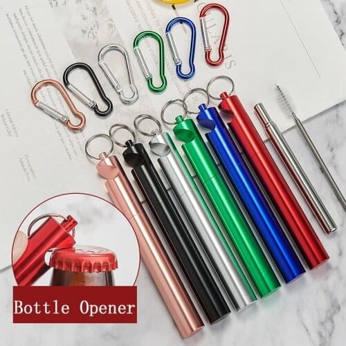 Reusable Metal Straw with Case Cleaner Brush Anti-Scratch 316 Stainless Steel Boba Pearl Milk Tea Drinkware Bar Party Accessory