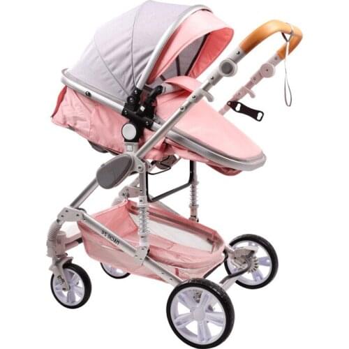 Luxurious Baby Stroller 3 in 1 Portable Travel Baby Carriage Folding Prams Aluminum Frame High Landscape Car for Newborn Baby