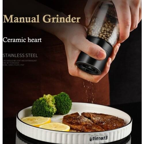 Pepper Manual Grinder Seasoning Grinding Bottle Coarse Salt Grinder Kitchen Supplies Glass Grinding Bottle Household