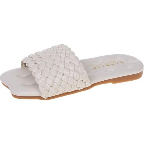 Childrens пляжные шлепанцы Woven Slippers Girls' Flat-bottomed Flip-flops Big Kids Soft-soled Beach Shoes Cute Breathable Style