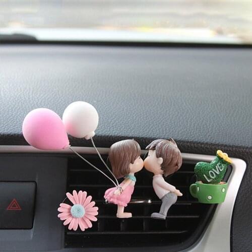 Lovely Couple Decoration Car Air Outlet Perfume Clip Aromatherapy AirConditioning Decoration Car Accessories Creative Decoration