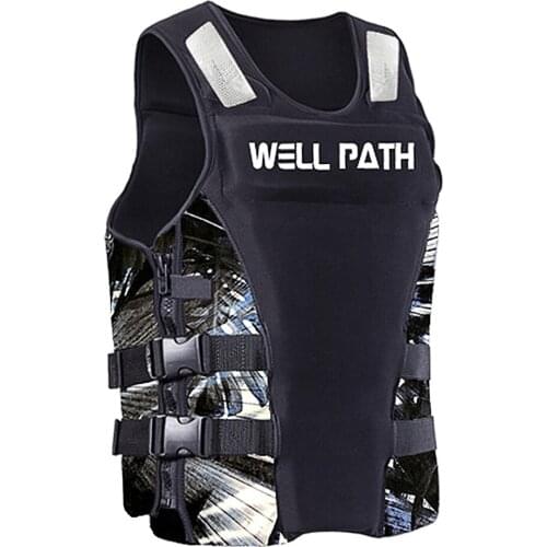 Water Sports Life Jacket Buoyancy Life Saving Safety Vest with Drainage Holes Adults Fishing Boating Kayaking Surfing Swimming