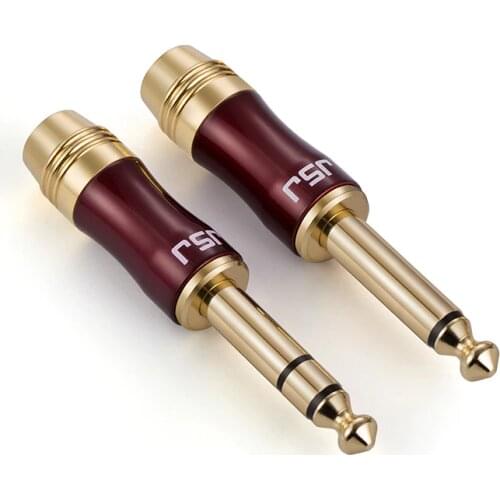 WinAqum Gold plated 6.35mm 1/4" inch Jack Plug Solder Male Mono Socket Metal Audio Converter Connector Adapter TS TRS T-300/301